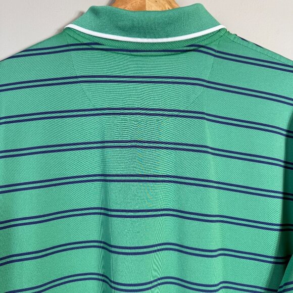 Brooks Brothers Performance Series Striped Polo Shirt Men's Large Green Golf - Picture 8 of 10